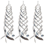 spirale réfléchissante anti oiseau décorative extérieure moderne suspendue jardin argente bleu verte