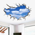 sticker mural 3d multicolore planètes étoiles ciel nocturne nuages effet trompe l’oeil chambre moderne