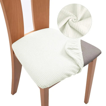 housse chaise extensible tissu jacquard vert pastel imperméable salle manger moderne