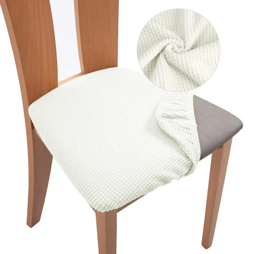 housse chaise extensible tissu jacquard vert pastel imperméable salle manger moderne