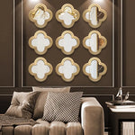 miroir moderne doré quadrilobé fixation murale accessoire décoration intérieure chinese
