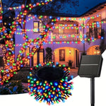 guirlande lumineuse solaire multicolore modes éclairage moderne halloween noël clips extérieur led points lumineux