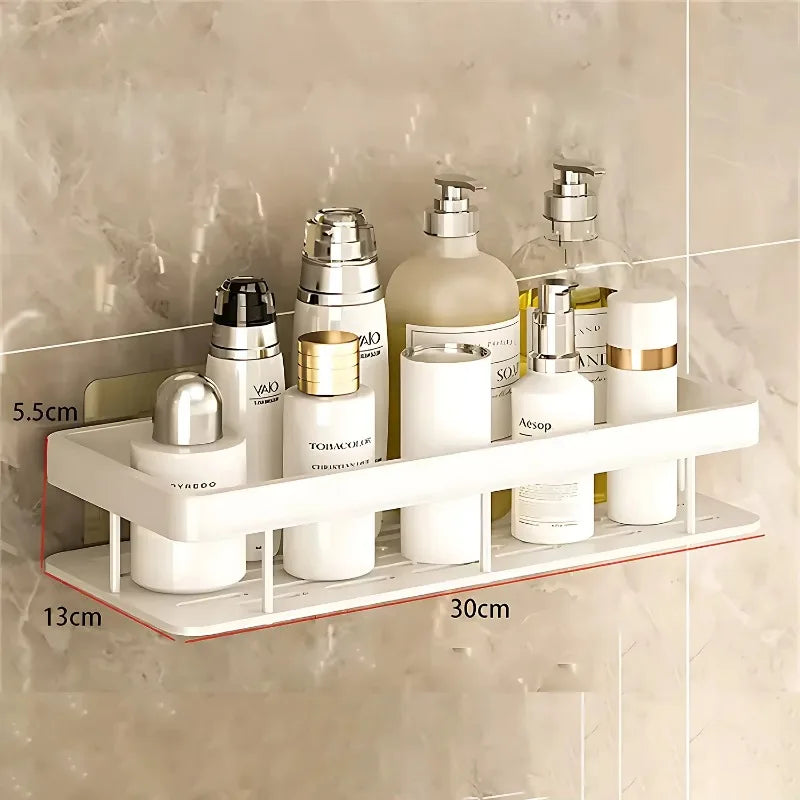étagères rangement adhésives modernes blanc noir imperméables métal lisses bouteilles cosmétiques flacons parfum encens