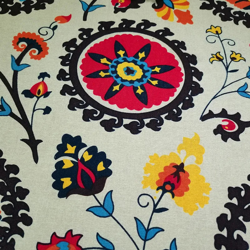 nappe rectangulaire lin coton couleur fleur soleil ethnique traditionnelle fête mariage restaurant salonextérieur