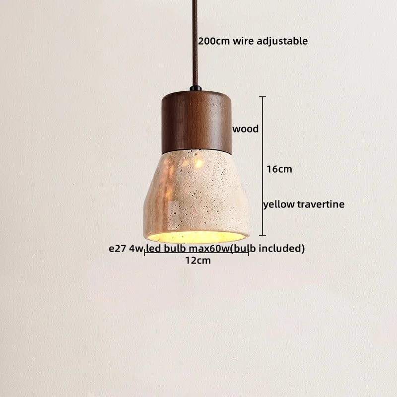 suspension lumineuse moderne pierre naturelle blanc brun lustre salon cuisine chambre minimaliste