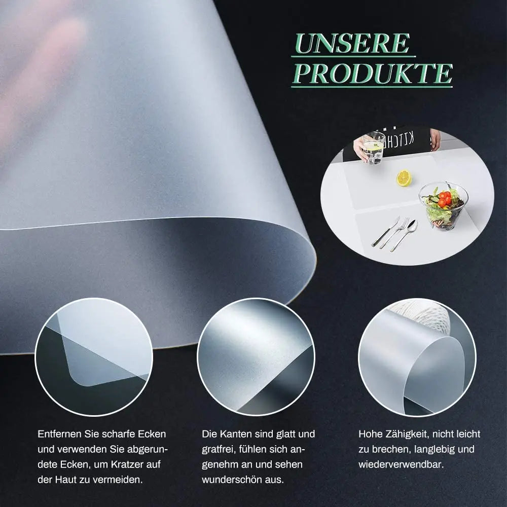 Tapis de table transparent lavable facile à nettoyer