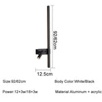 lampe murale moderne 92cm noir blanc vis fixation chambre salon entree