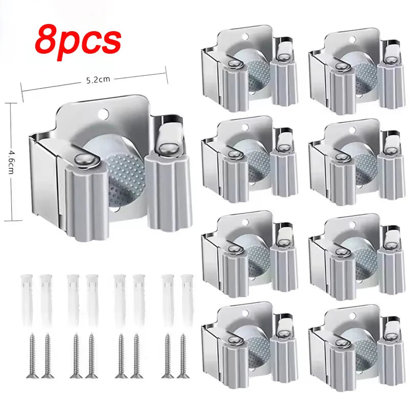 porte balai acier inoxydable noir moderne pièces murale salle bain fixations incluses