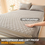 protège matelas gris clair quilté moderne 140x200cm 30cm hauteur lit polyester 200 fils