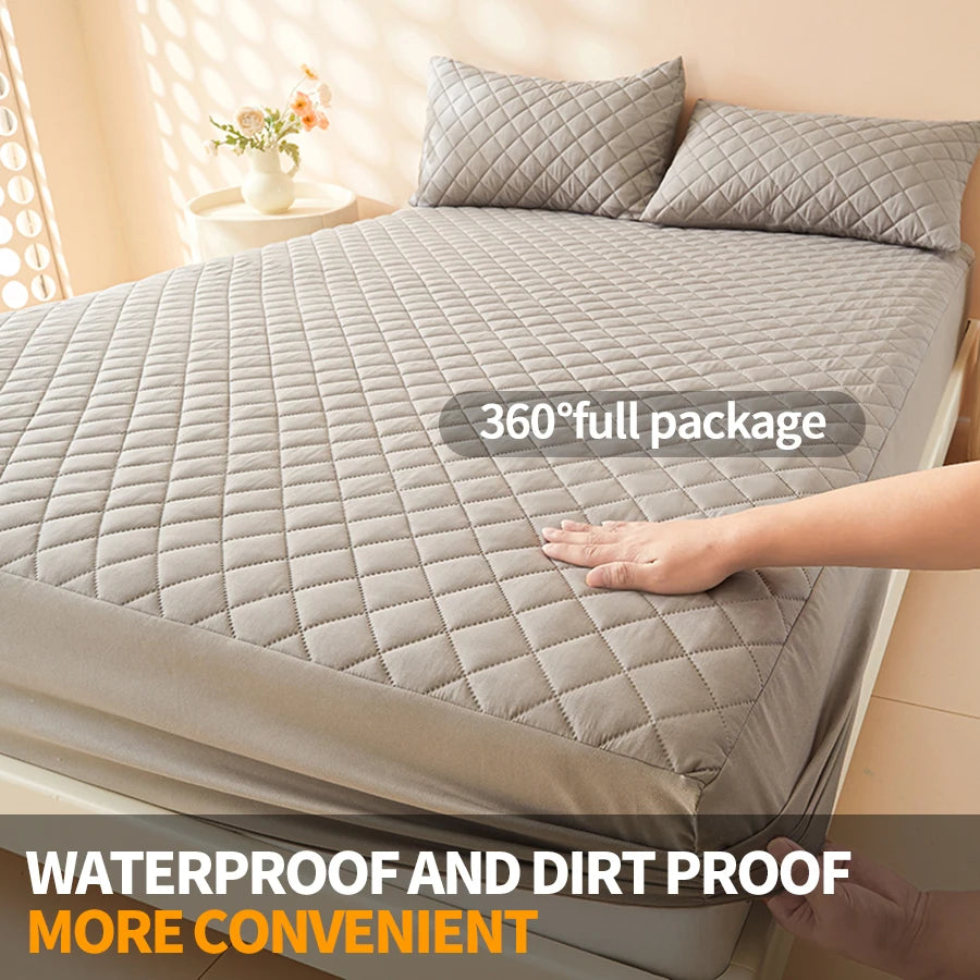 protège matelas gris clair quilté moderne 140x200cm 30cm hauteur lit polyester 200 fils