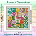 broderie moderne fleurs multicolores ruban aiguilles instructions 30x30cm 40x40cm 50x50cm