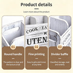 boîte ustensiles cuisine blanc vintage imprimé cook eat bake rustique multifonctionnelle