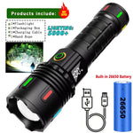 lampe torche led rechargeable projecteur haute puissance résistant chocs argent vert noir