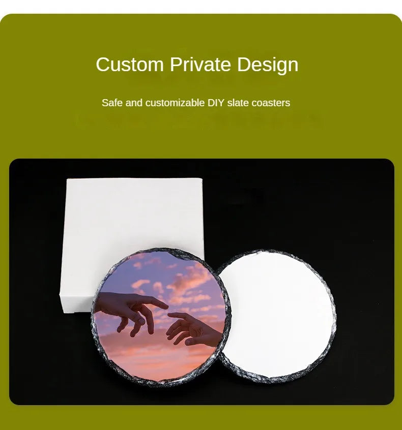 Collection de sous-verres en ardoise dans différentes couleurs pour décoration