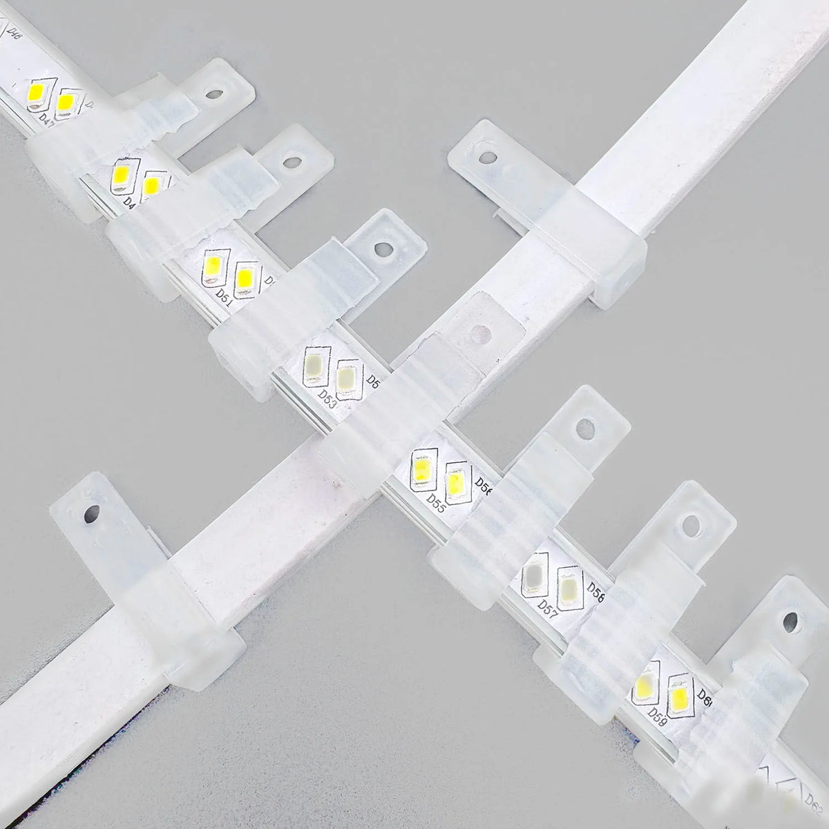 clips fixation rubans led transparents 8mm 20mm 5v 12v 24v rgb neon bande lumineuse
