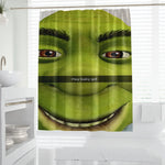 rideau douche vert personnages animés moderne opacité grenouille anneaux métalliques machine wash polyester
