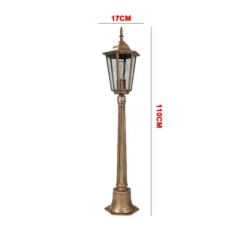 lampe jardin led noir doré transparent ip65 extérieure classique vintage métal