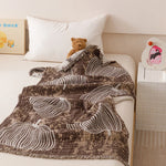 couverture coton animaux motifs douce bébé enfant jacquard absorbante multifacteurs rose gris blanc