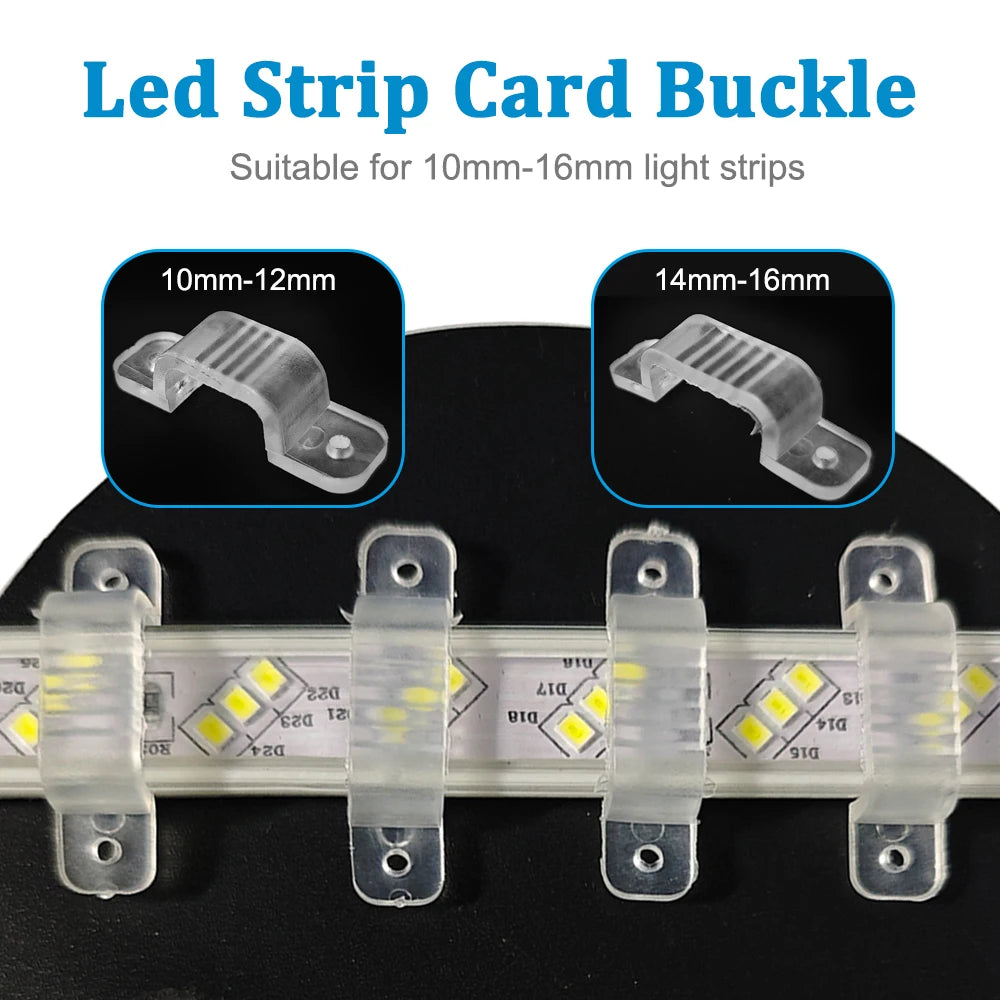 boucle transparente ruban led 10mm 12mm 14mm 16mm fixations haute qualité led flexible clip
