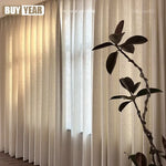 rideau moderne polyester beige discret motif filé occlusion légère salon chambre