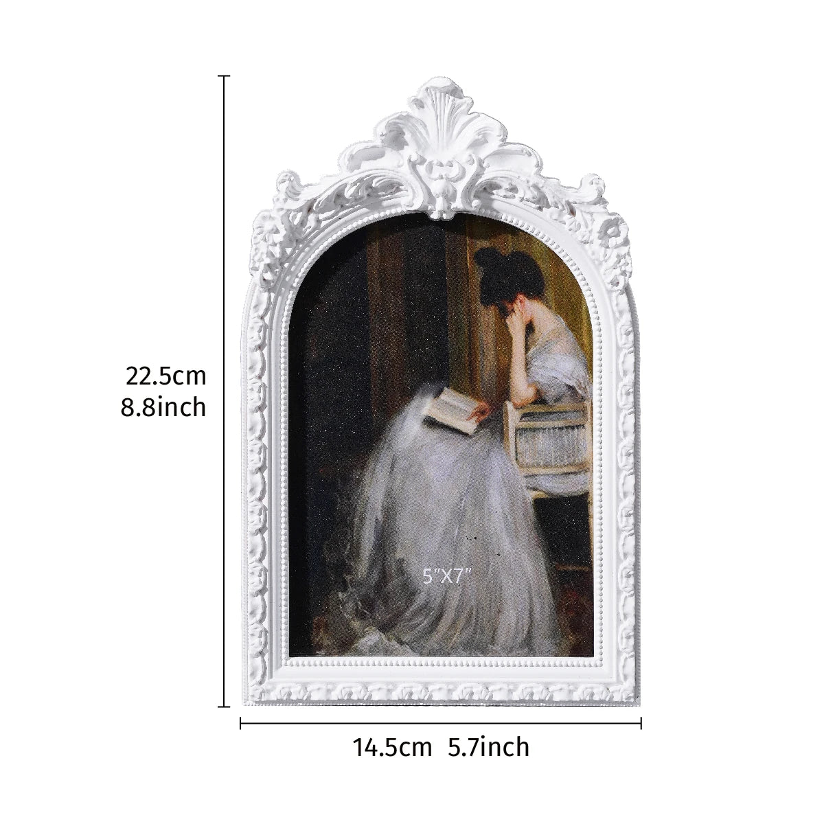 cadre photo vintage noir blanc orné résine baroque décoration photo moderne