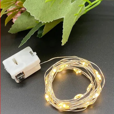 guirlande lumineuse fil cuivre led blanc chaud décoration noël mariage fête intérieur batterie incluse