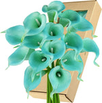 bouquet fleurs artificielles calla lily turquoise vert decoration intérieur moderne minimaliste