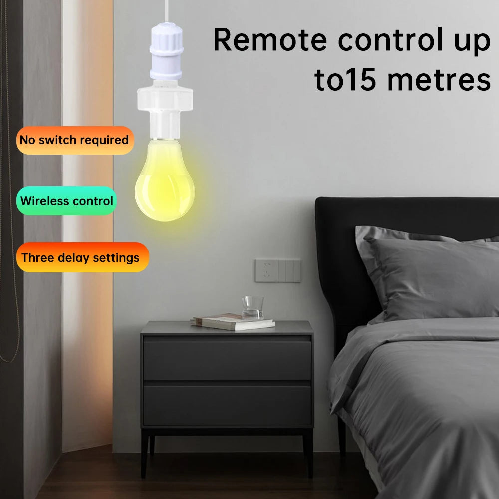 interrupteur intelligent télécommande ampoule led e27 minuterie sans fil moderne blanc opacité vis fixations