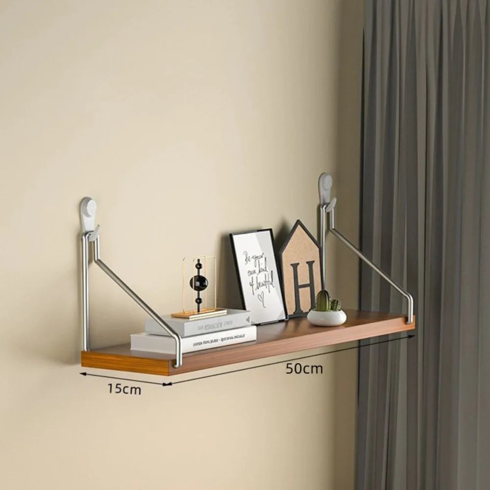 étagère murale bois moderne clips magnétiques boîte rangement salon minimaliste blanc noyer