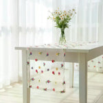 table chevet brodée fleurs transparente couleur blanc jaune vert rose bleu festive anniversaire mariage