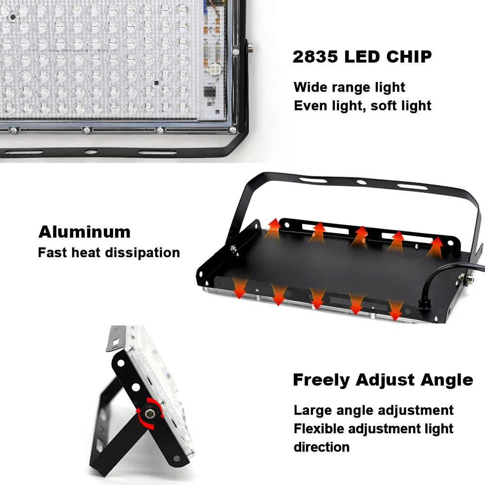 projecteur led 100w 150w bleu moderne câble usb interrupteur distance tringle ip66