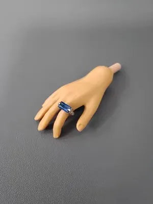 Bague miniature poupée 1/6 pierres précieuses boîte rangement décorative rouge