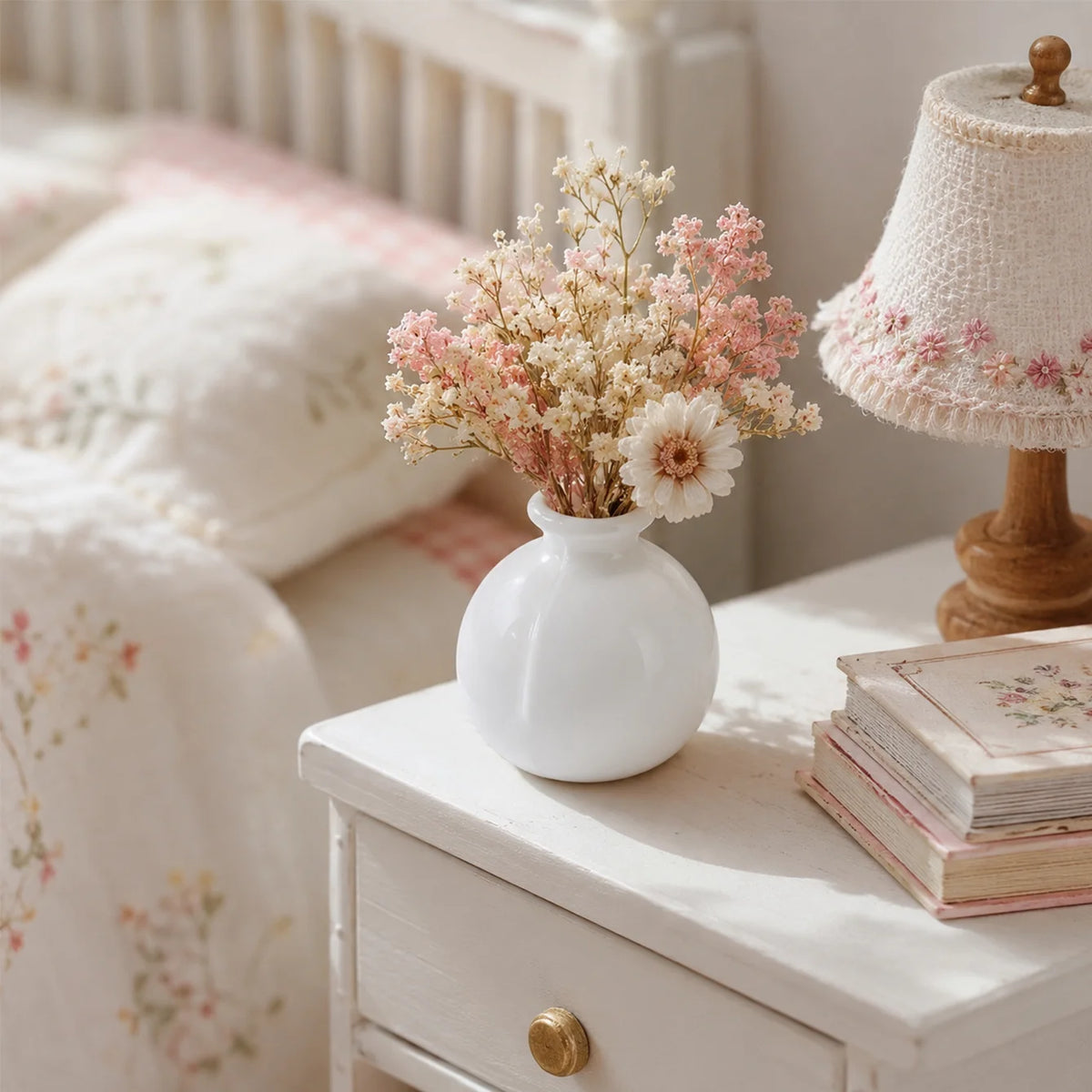 vase miniature blanc minimaliste plastique décoration table chambre salon