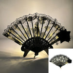 éventails lumineux dentelle roses brodées clips transparents classiques filles femmes