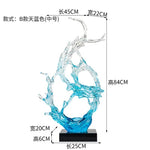 sculpture moderne vague océan transparent bleu clair abstraite décoration intérieure maison salon