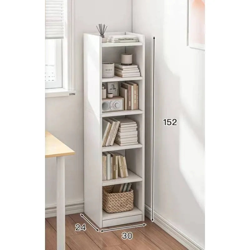 étagère bois moderne minimaliste niveaux blanc brun chambre salon bibliothèque rangement
