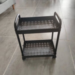 chariot roulettes multifonction noir blanc moderne tiroirs rangement facile assembler