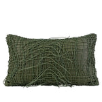 housse coussin vert olive motif géométrique contemporain polyester respectueux environnement coussin