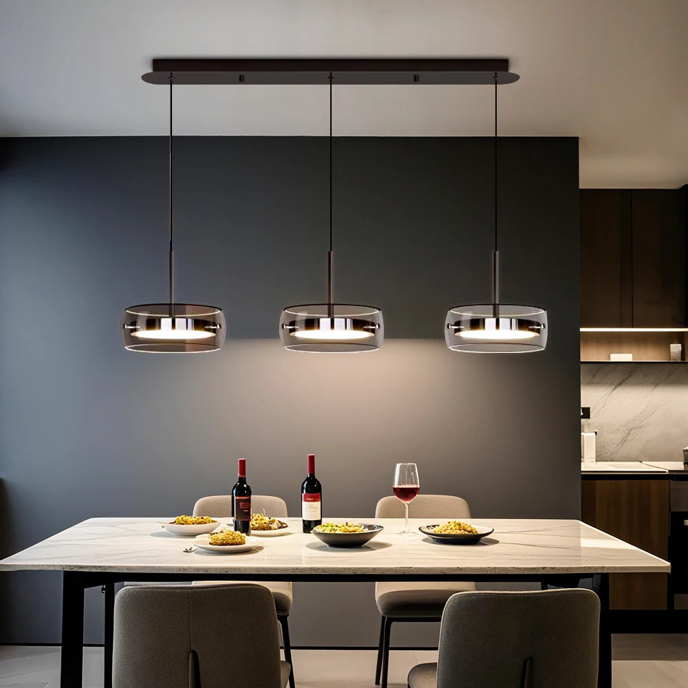 suspension lumineuse moderne minimaliste noir argenté translucide intérieur salon chambre