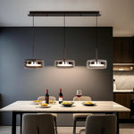 suspension lumineuse moderne minimaliste transparente noir couleurs pendentif verre lisse salon chambre