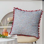 housses coussins décoratifs nordique moderne 100 polyester géométrique pompons verts adhésifs 45x45cm 30x50cm