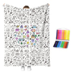 couverture colorier enfants motifs noël animaux crayons couleur texture douce moderne multicolore blanc gris