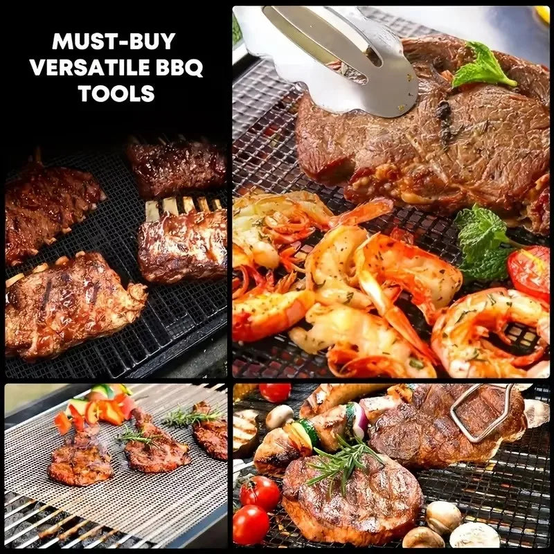 tapis cuisson barbecue noir grille utilitaire viande steak cotelettes pizza extérieur facile nettoyage plein