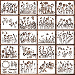 gabarits peinture fleurs feuilles papillons graphiques diy crafts blanc noir vert orange rose bruns