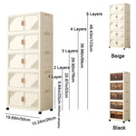 armoire pliante tiroirs beige moderne rayures diagonales poignées dorées roulettes sans