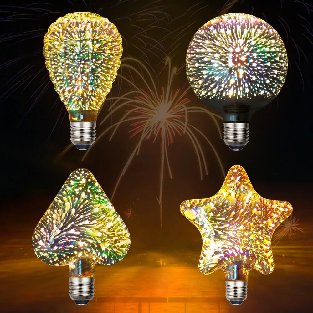 ampoules led multicolores effet feux dartifice vintage rétro e27 base bois chambre