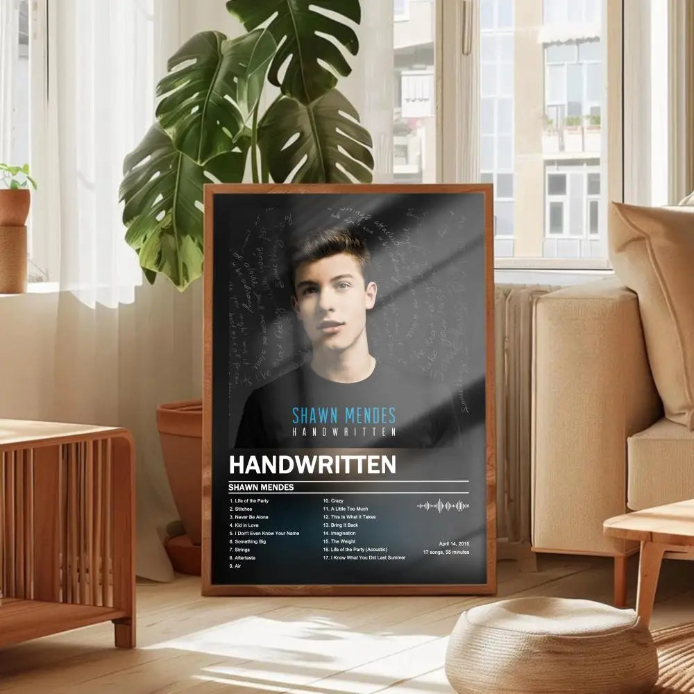 affiche poster musique shawn mendes décoration murale moderne cadre artistique photo fleurs salon