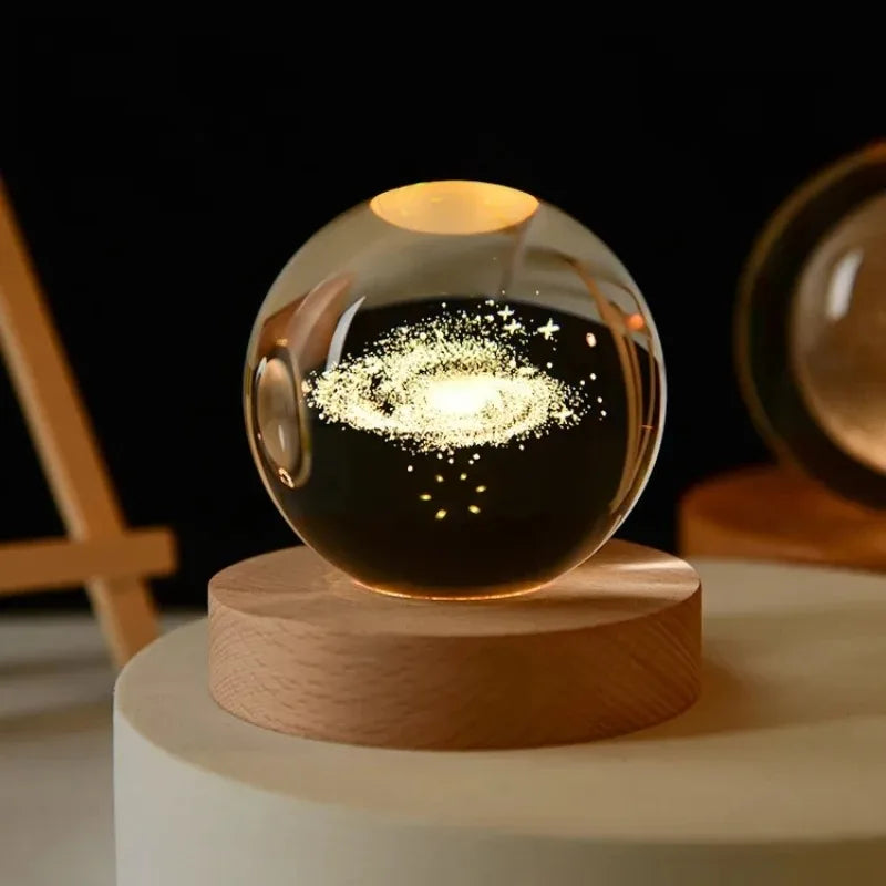 décoration sphère lumineuse transparente galaxie planètes astronaute veilleuse led moderne maison vacances