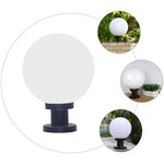 lampe sol extérieure blanc noir sphérique minimaliste fixée vis
