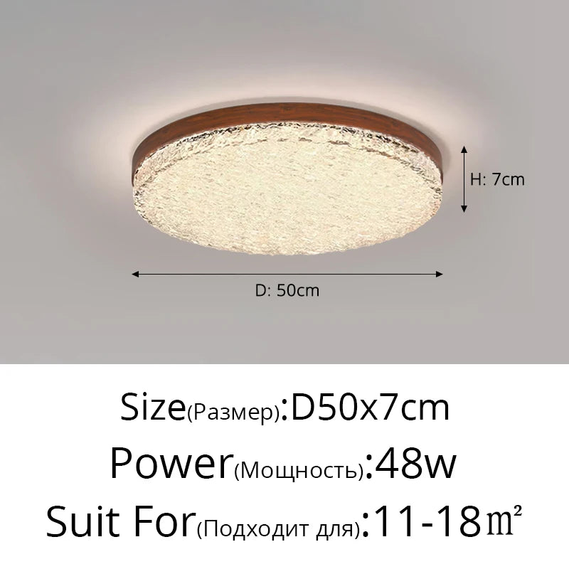plafonnier moderne blanc marron cristaux découpés élégant protection oculaire interrupteur tactile led